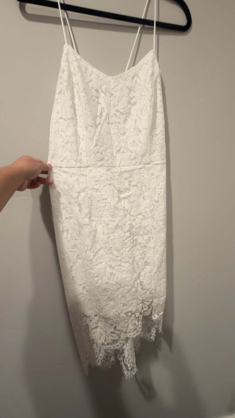 Aooksmery White Lace Midi Dress Size L